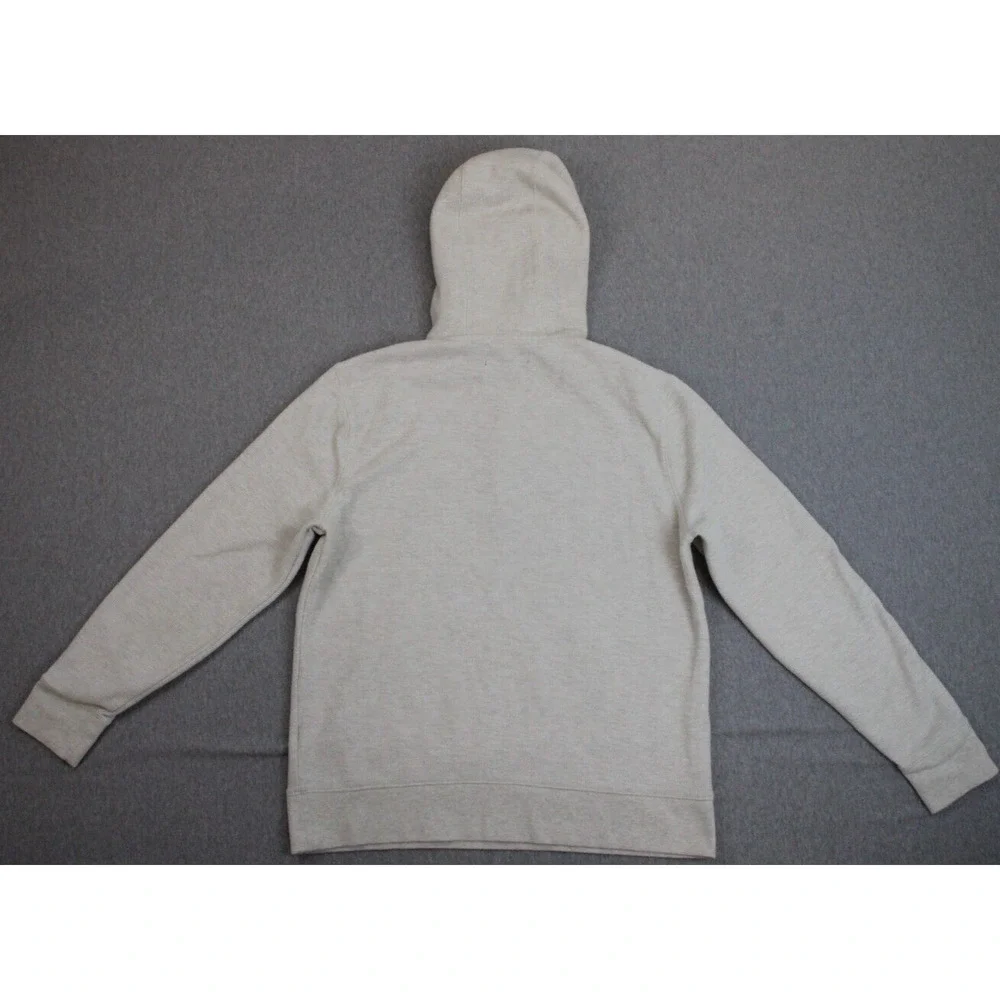 Banana Republic Sweater Men Medium Ivory Cotton Blend Hoodie 1/4 Button Pullover